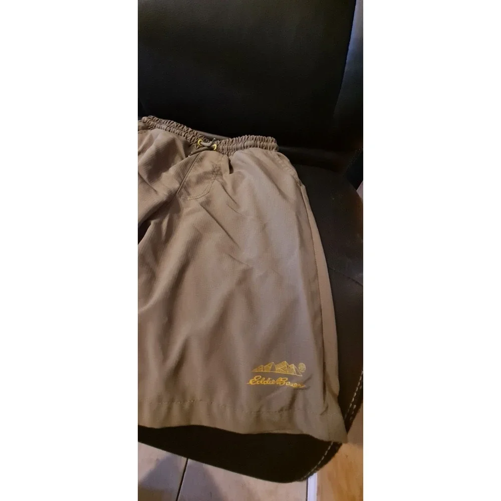 Boys Army Green Eddie Bauer Swim Trunks‎ Small (7/8)